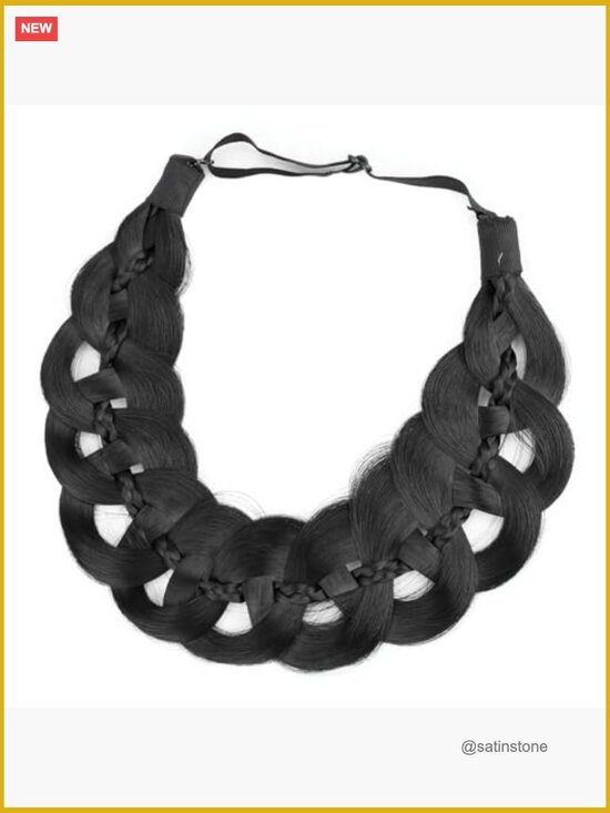 Wide Braided Synthetic Hair Headband Hairpiece for Women - Adjustable